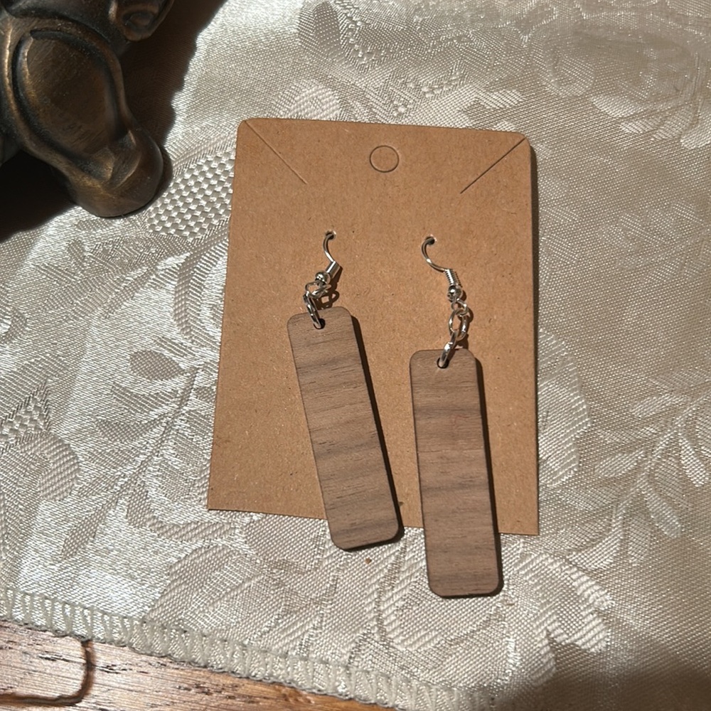 Handmade Wooden Rainbow Boho Dangle Earrings Hand Painted & Engraved Y2K Summer - Picture 9 of 9